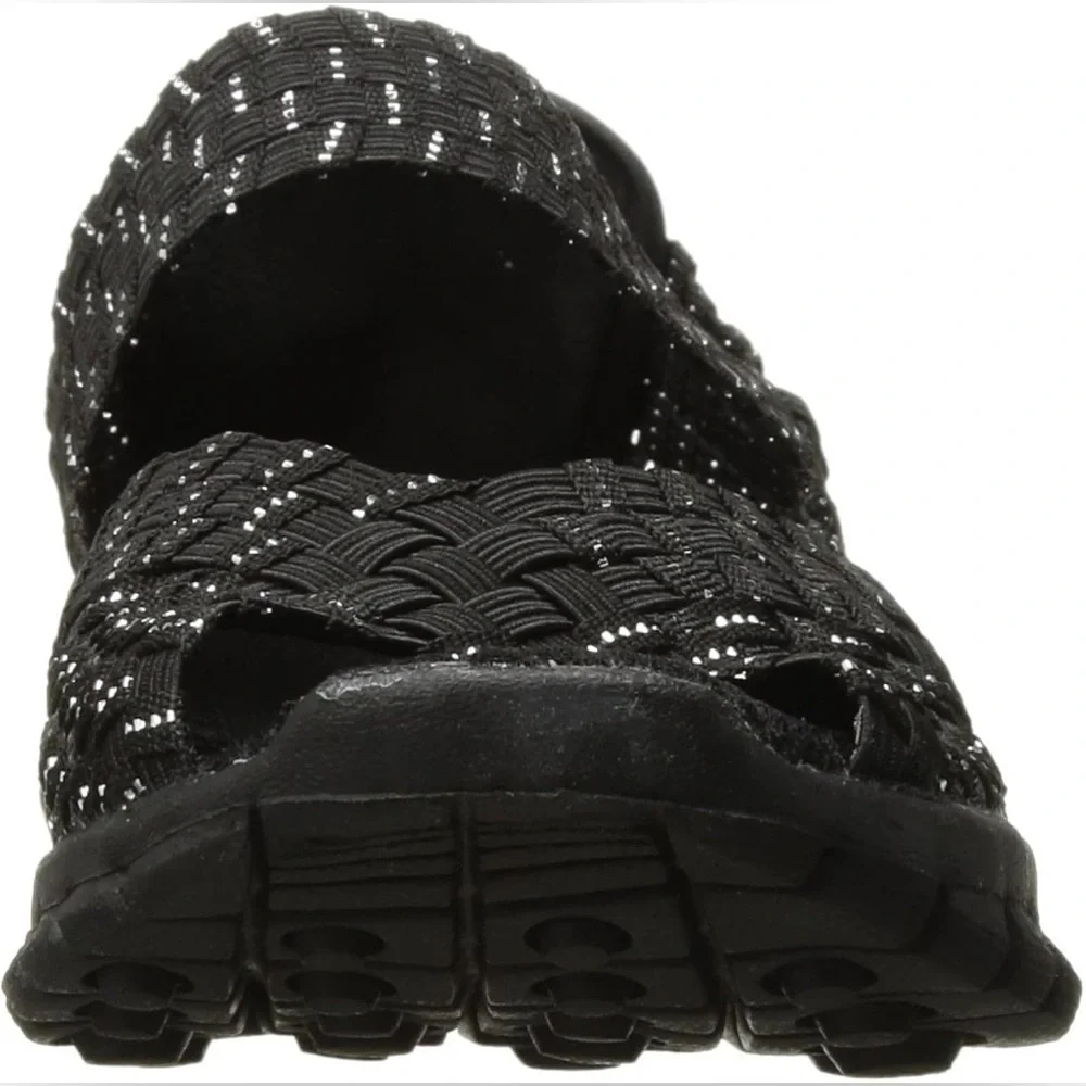 Bernie Mev Girl's Comfi K Mary Jane Flat Sandal | Black/Silver |‎ NEW!!!🖤🩶🖤